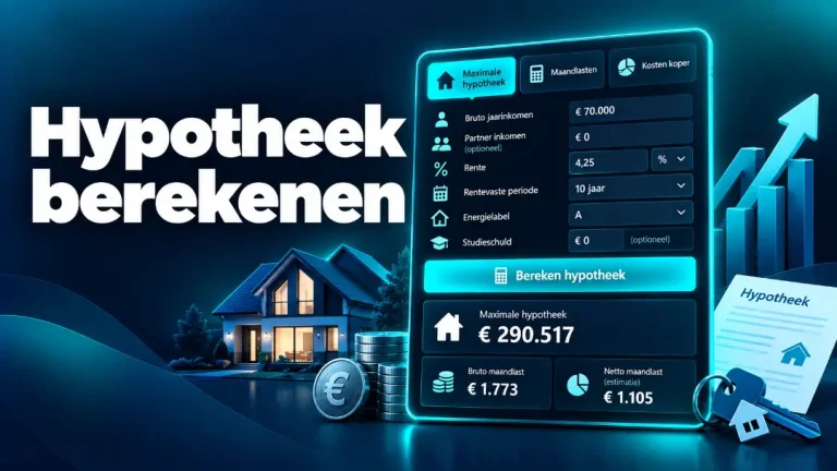 Hypotheek berekenen met calculator voor maximale hypotheek en maandlasten