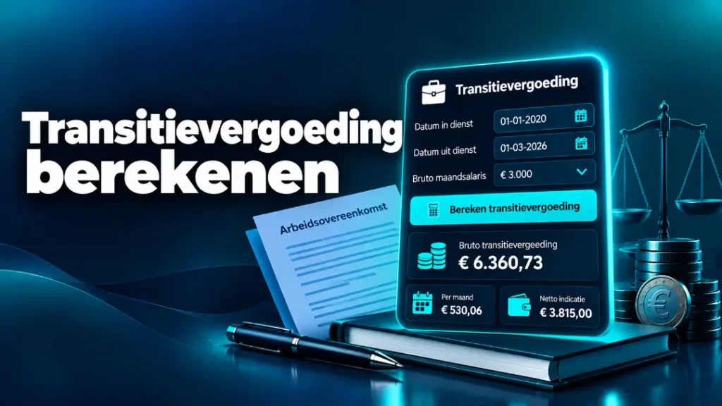 Transitievergoeding berekenen met calculator voor bruto vergoeding, dienstjaren en maandsalaris