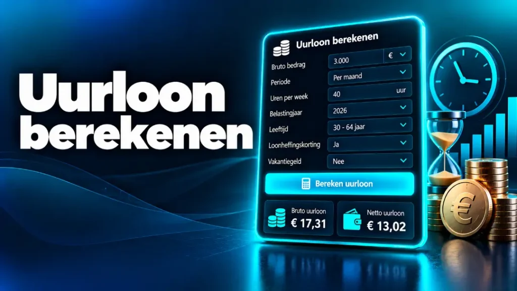 Uurloon berekenen met calculator voor bruto en netto uurloon