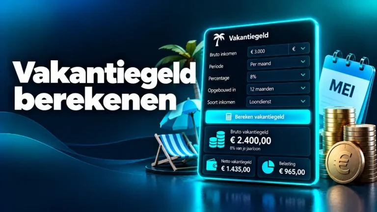 Vakantiegeld berekenen met een calculator voor bruto en netto vakantiegeld