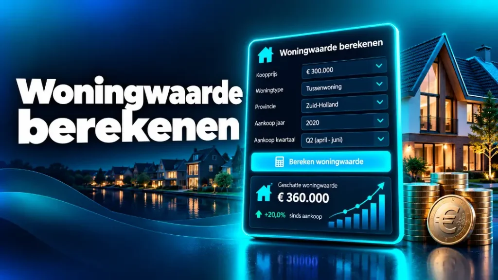 Woningwaarde berekenen met een online calculator voor de geschatte huiswaarde, koopprijs en prijsontwikkeling van woningen
