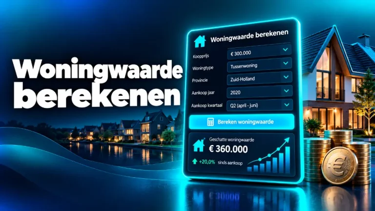 Woningwaarde berekenen met een online calculator voor de geschatte huiswaarde, koopprijs en prijsontwikkeling van woningen