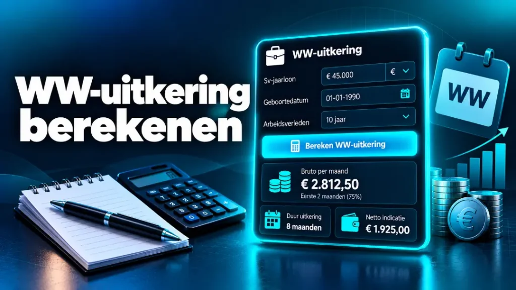 WW-uitkering berekenen met calculator voor hoogte, duur en netto uitkering
